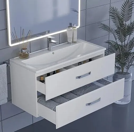 Тумба под умывальник подвесная Uperwood Foster 100 белый матовый 291020514