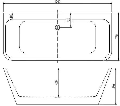 Ванна акриловая отдельностоящая Aquanet Family Perfect 170x75 Gloss Finish белый 13775-GW