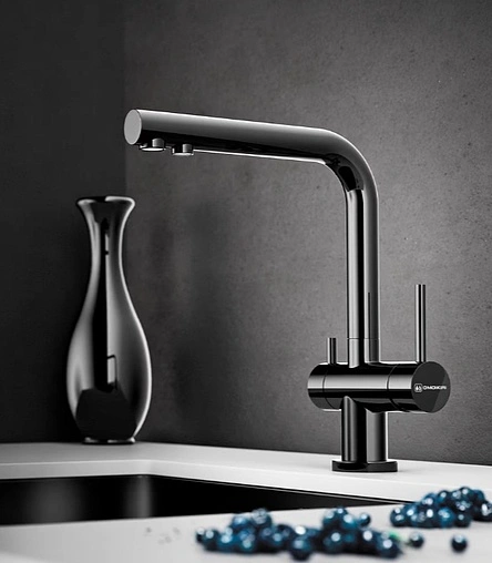 Смеситель для кухни с подключением к фильтру Omoikiri Nagano-GM вороненая сталь 4994179