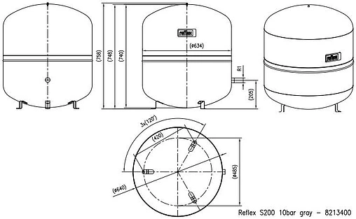 Гидроаккумулятор Reflex S 200л 10 бар 8213400