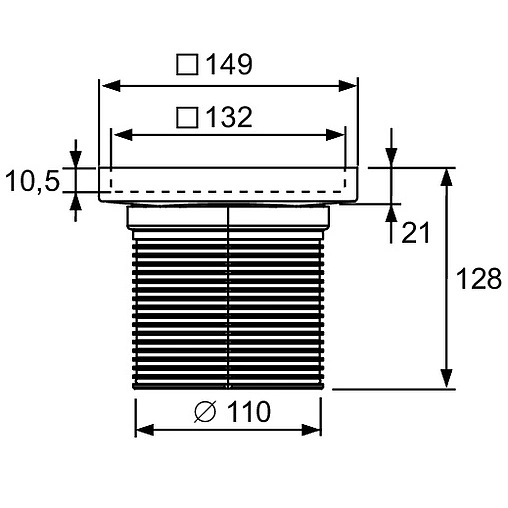 Решетка для трапа под плитку TECEdrainpoint S Quadratum 150x150мм 3660011 Решетка для трапа под плитку TECEdrainpoint S Quadratum 150x150мм 3660011