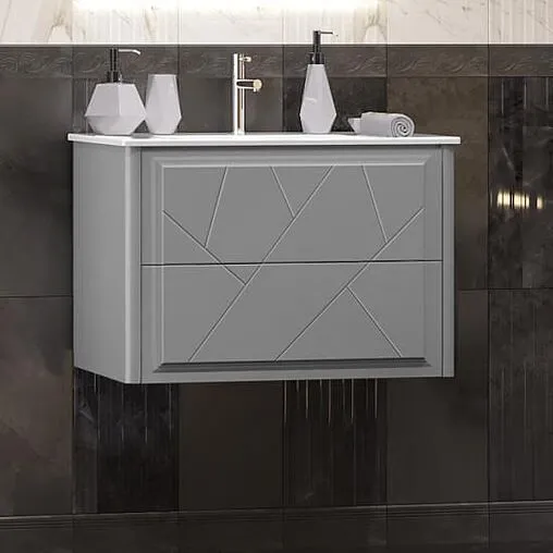 Тумба-умывальник подвесной Opadiris Луиджи 70 серый матовый 00-00005953+050200-u-01