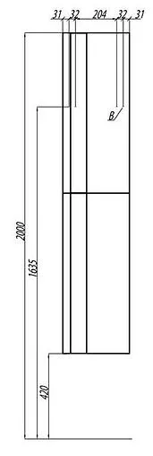 Шкаф-пенал подвесной Aquaton Марко 35 белый 1A181203MO010