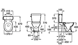 Чаша унитаза Roca Carmen белый 3420A7000 Чаша унитаза Roca Carmen белый 3420A7000, 2
