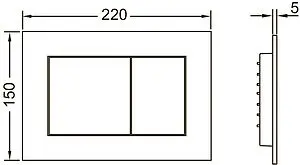 Клавиша смыва для унитаза TECEnow 9240422 красная бронза металлик Клавиша смыва для унитаза TECEnow 9240422 красная бронза металлик, 2