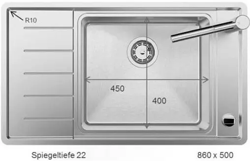 Мойка кухонная Blanco Andano XL 6S-IF Compact 86 L нержавеющая сталь 523002