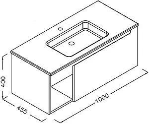 Тумба-умывальник подвесная ISVEA Onda Plus 100 белый/дуб 21OPS063100I+10SL50101SV, 2