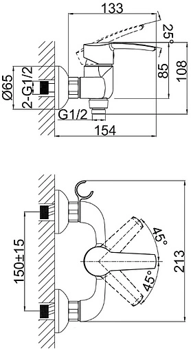 Смеситель для душа D&amp;K Rhein Valerius хром DA1363101