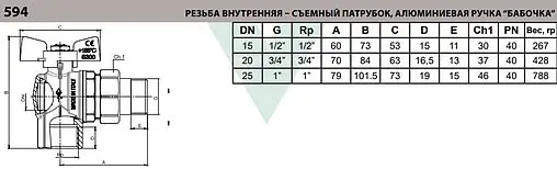 Кран шаровый с американкой угловой ¾&quot;в x ¾&quot;н Bugatti Oregon 05940005