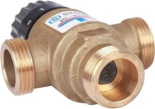 Трехходовой термостатический смесительный клапан ¾&quot; +20...+43°С Kvs 1.6 Stout SVM-0120-164320