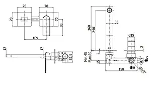 Смеситель для раковины из стены Paffoni Tango хром TA106CR70 Смеситель для раковины из стены Paffoni Tango хром TA106CR70, 2