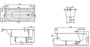 Ванна квариловая Villeroy&Boch Oberon 160x75 альпийский белый UBQ160OBE2V-01 Ванна квариловая Villeroy&Boch Oberon 160x75 альпийский белый UBQ160OBE2V-01, 2