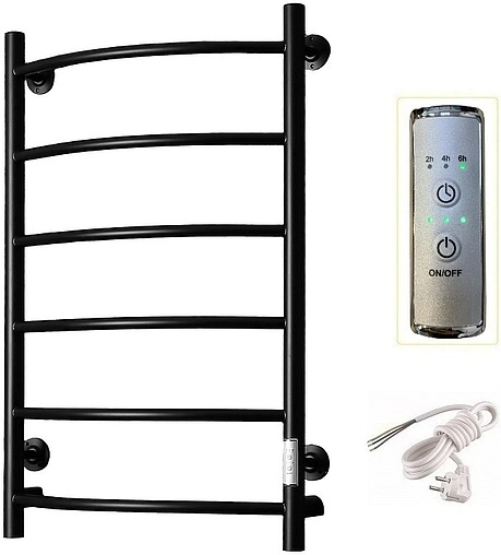 Полотенцесушитель электрический лесенка Тругор Пэк сп 5 80х50 черный матовый ВГП Полотенцесушитель электрический лесенка Тругор Пэк сп 5 80х50 черный матовый ВГП