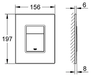 Клавиша смыва для унитаза Grohe Skate Cosmopolitan Wood 38849HR0 кнопки/хром глянцевый, рамка/макассар Клавиша смыва для унитаза Grohe Skate Cosmopolitan Wood 38849HR0 кнопки/хром глянцевый, рамка/макассар, 2
