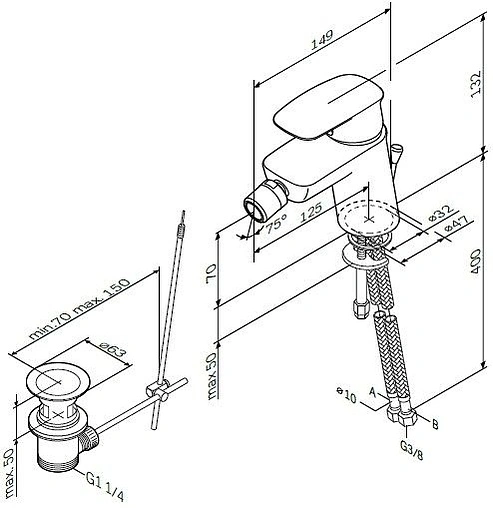 Смеситель для биде Am.Pm Spirit 2.1 хром F71A83100 Смеситель для биде Am.Pm Spirit 2.1 хром F71A83100