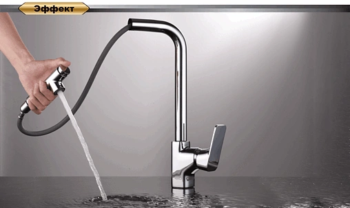 Смеситель для кухни с выдвижным изливом D&amp;K Berlin Freie хром DA1432501