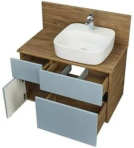 Тумба-умывальник подвесная Aquaton Мишель 80 фьорд/дуб рустикальный 1A2568K0MIDR0, 5