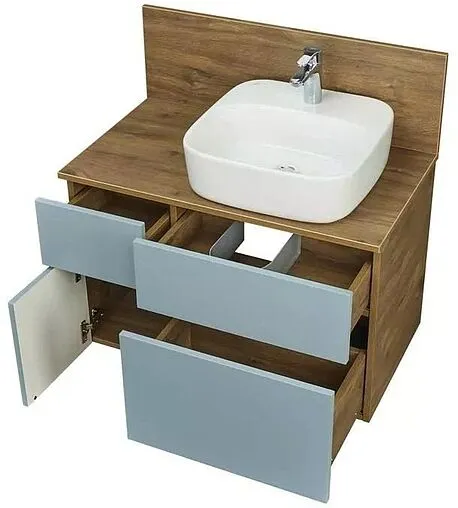 Тумба-умывальник подвесная Aquaton Мишель 80 фьорд/дуб рустикальный 1A2568K0MIDR0