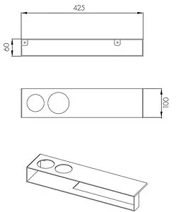 Полка с подставкой для стаканов Aquaton Лофт Урбан чёрный матовый 1A255603LQX70 Полка с подставкой для стаканов Aquaton Лофт Урбан чёрный матовый 1A255603LQX70, 2