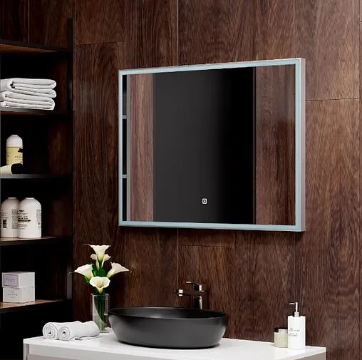 Зеркало с подсветкой Continent Sting Led 90x70 серый ЗЛП547