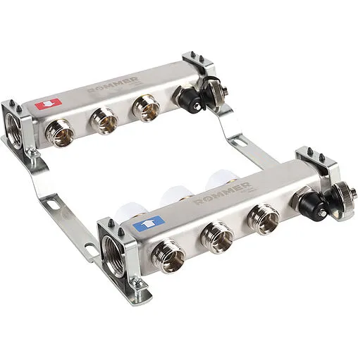 Группа коллекторная без расходомеров 3 отвода 1&quot;в/в x ¾&quot;ек Rommer RMS-3201-000003