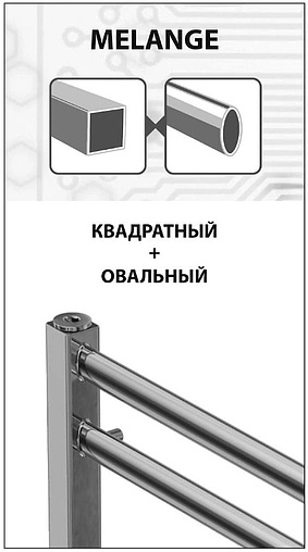 Полотенцесушитель электрический лесенка Lemark Melange П7 600х500 полированная сталь LM49607E