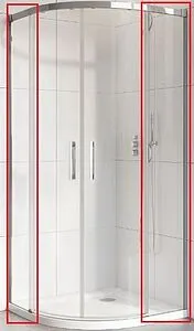 Комплект неподвижных сегментов 900x900мм прозрачное стекло Radaway Idea PDD 90 L*90 R 387140-01-01, 1