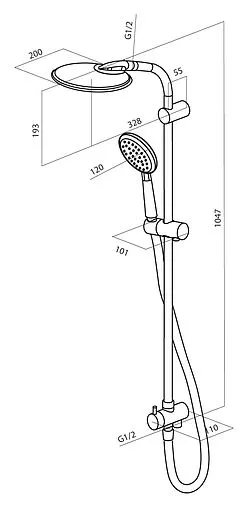 Душевая система без смесителя Am.Pm Bliss L Sense ShowerSpot хром F0753000
