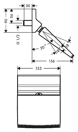 Лейка верхнего душа Hansgrohe Raindance Rainfall 150 1jet stream хром 26443000