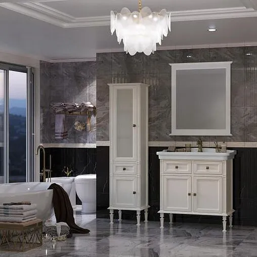 Шкаф-пенал напольный Opadiris Кантара 46 L белый 00-00004342