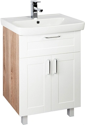 Тумба-умывальник напольная IDDIS Sena 60 белый/дерево SEN60W2i95+0036000i28