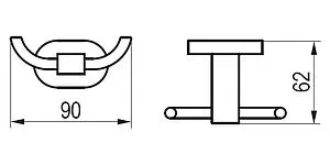 Крючок двойной Ravak Chrome хром X07P186 Крючок двойной Ravak Chrome хром X07P186, 2