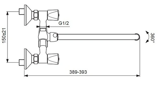 Смеситель для ванны с длинным изливом Vidima Practic хром BA230AA