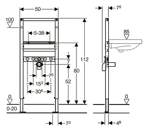 Инсталляция для раковины Geberit Duofix 111.490.00.1 Инсталляция для раковины Geberit Duofix 111.490.00.1, 2