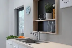 Смеситель для кухни с выдвижным изливом Hansgrohe Focus M42 150 1jet хром 71814000 Смеситель для кухни с выдвижным изливом Hansgrohe Focus M42 150 1jet хром 71814000, 3