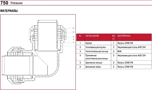 Уголок компрессионный соединительный 32мм x 32мм Itap 7500100032 Уголок компрессионный соединительный 32мм x 32мм Itap 7500100032