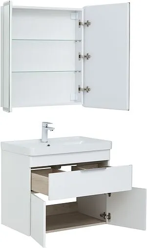 Тумба под умывальник Aquanet Ирис new 71 белый глянец 00310149