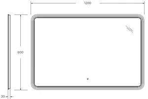 Зеркало с подсветкой Cezares Duet 120x80 CZR-SPC-DUET-1200-800-LED-TCH, 2