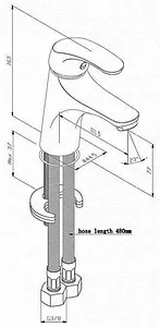 Смеситель для раковины Damixa Palace One хром 410210038 Смеситель для раковины Damixa Palace One хром 410210038, 2