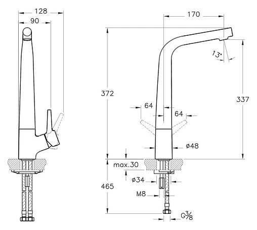 Смеситель для кухни VitrA Nest хром A42114EXP