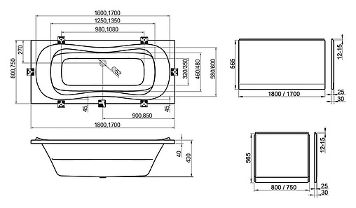 Ванна акриловая Ravak CAMPANULA II 180x80 CB21000000