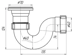 Сифон для душевого поддона Ани Пласт хром E110 Сифон для душевого поддона Ани Пласт хром E110, 2