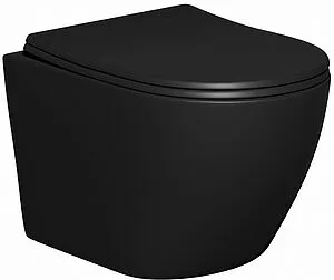 Унитаз подвесной безободковый Toni Arti Russi черный TA-1900BM Унитаз подвесной безободковый Toni Arti Russi черный TA-1900BM, 1