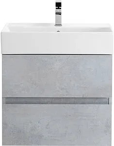 Тумба-умывальник подвесная Cezares Molveno 46 60 Beton MOLVENO 46-60-2C-SO-BET+CZR-MIL-60-LVB Тумба-умывальник подвесная Cezares Molveno 46 60 Beton MOLVENO 46-60-2C-SO-BET+CZR-MIL-60-LVB, 1