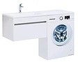 Тумба-умывальник подвесная над стиральной машиной Aquanet Токио 130 L белый 00237745+00235499
