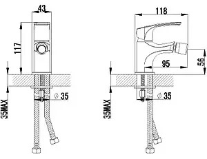 Смеситель для биде Lemark plus Shape хром LM1708C Смеситель для биде Lemark plus Shape хром LM1708C, 2
