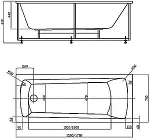 Ванна акриловая Aquatek Либра New 170x70 L с фронтальной панелью, с каркасом (разборный) LIB170N-0000004 Ванна акриловая Aquatek Либра New 170x70 L с фронтальной панелью, с каркасом (разборный) LIB170N-0000004, 2