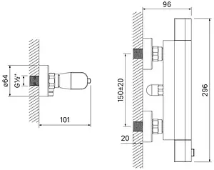 Термостат для душа IDDIS Uniterm хром UNISB00i75, 2