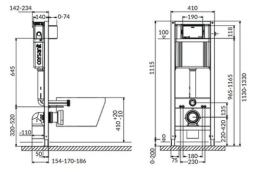 Инсталляция для подвесного унитаза Cersanit Aqua 40 P-IN-MZ-AQ40-QF Инсталляция для подвесного унитаза Cersanit Aqua 40 P-IN-MZ-AQ40-QF
