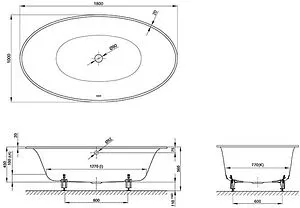Ванна стальная Bette Eve Oval 180x100 anti-slip+easy-clean белый 6043-000 PLUS AR Ванна стальная Bette Eve Oval 180x100 anti-slip+easy-clean белый 6043-000 PLUS AR, 2